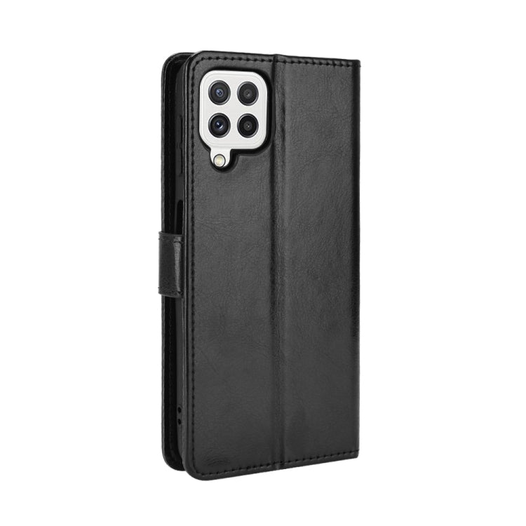 For Samsung Galaxy A22 4G Crazy Horse Texture Horizontal Flip Leather Case with Holder & Card Slots & Lanyard