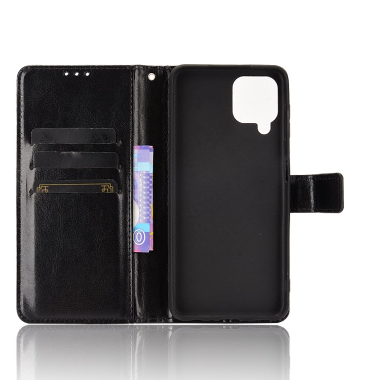 For Samsung Galaxy A22 4G Crazy Horse Texture Horizontal Flip Leather Case with Holder & Card Slots & Lanyard