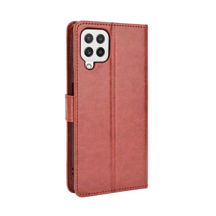 For Samsung Galaxy A22 4G Crazy Horse Texture Horizontal Flip Leather Case with Holder & Card Slots & Lanyard