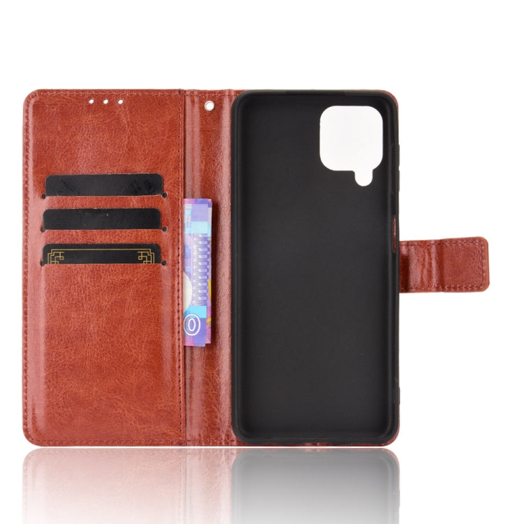 For Samsung Galaxy A22 4G Crazy Horse Texture Horizontal Flip Leather Case with Holder & Card Slots & Lanyard