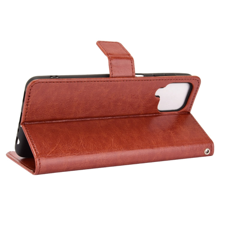 For Samsung Galaxy A22 4G Crazy Horse Texture Horizontal Flip Leather Case with Holder & Card Slots & Lanyard