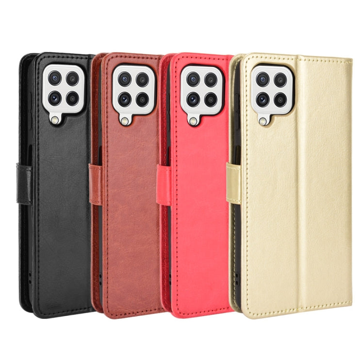 For Samsung Galaxy A22 4G Crazy Horse Texture Horizontal Flip Leather Case with Holder & Card Slots & Lanyard