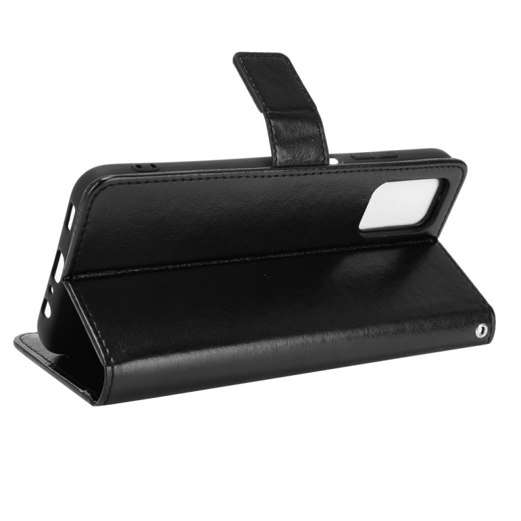 For Samsung Galaxy F52 5G Crazy Horse Texture Horizontal Flip Leather Case with Holder & Card Slots & Lanyard