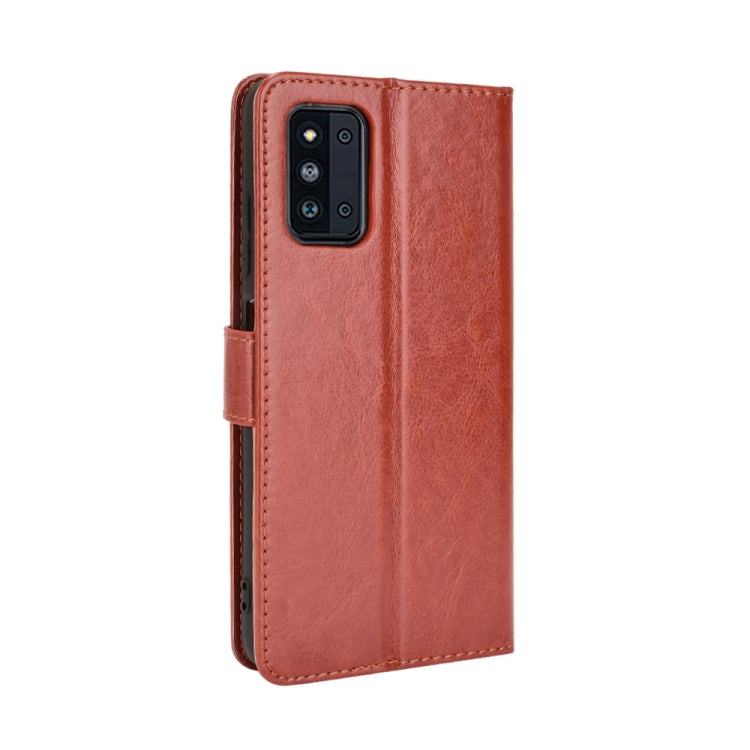 For Samsung Galaxy F52 5G Crazy Horse Texture Horizontal Flip Leather Case with Holder & Card Slots & Lanyard