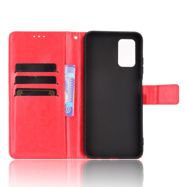 For Samsung Galaxy F52 5G Crazy Horse Texture Horizontal Flip Leather Case with Holder & Card Slots & Lanyard