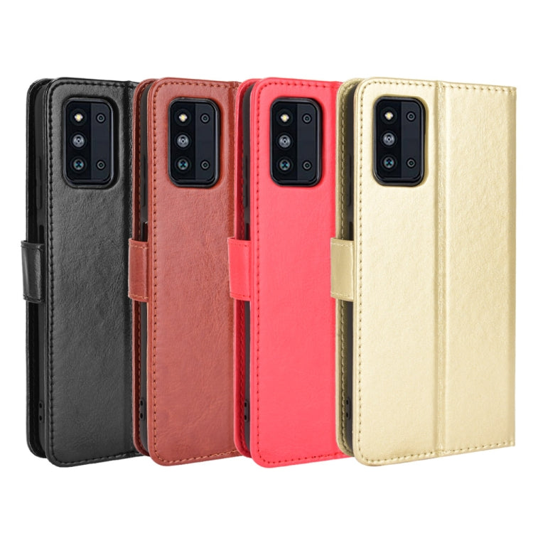 For Samsung Galaxy F52 5G Crazy Horse Texture Horizontal Flip Leather Case with Holder & Card Slots & Lanyard