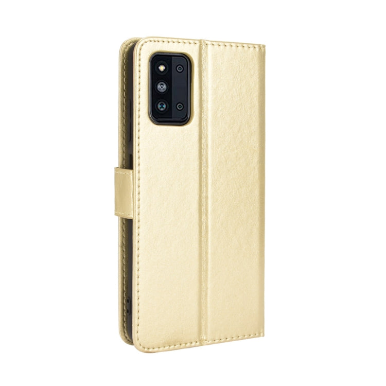 For Samsung Galaxy F52 5G Crazy Horse Texture Horizontal Flip Leather Case with Holder & Card Slots & Lanyard