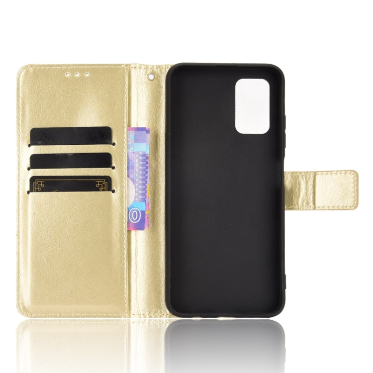 For Samsung Galaxy F52 5G Crazy Horse Texture Horizontal Flip Leather Case with Holder & Card Slots & Lanyard