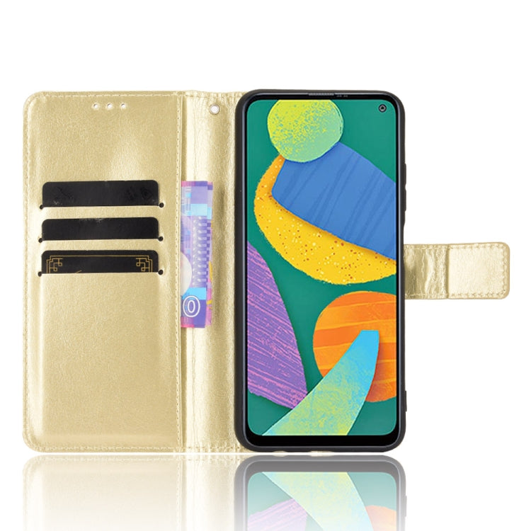For Samsung Galaxy F52 5G Crazy Horse Texture Horizontal Flip Leather Case with Holder & Card Slots & Lanyard