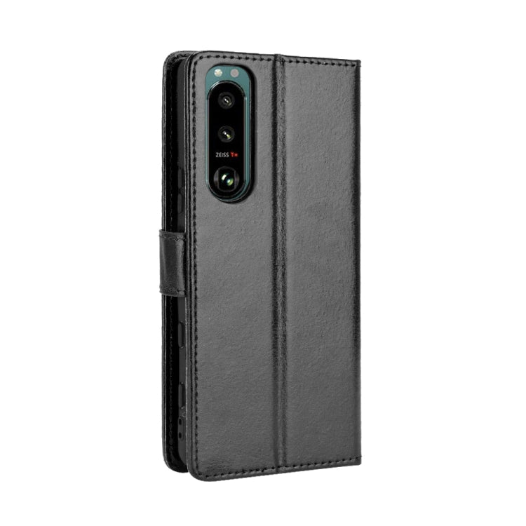 For Sony Xperia 5 III Crazy Horse Texture Horizontal Flip Leather Case with Holder & Card Slots & Lanyard