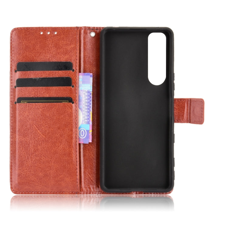 For Sony Xperia 5 III Crazy Horse Texture Horizontal Flip Leather Case with Holder & Card Slots & Lanyard
