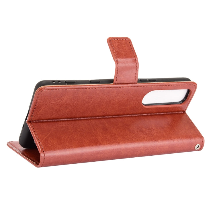 For Sony Xperia 5 III Crazy Horse Texture Horizontal Flip Leather Case with Holder & Card Slots & Lanyard