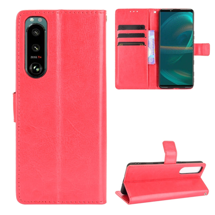 For Sony Xperia 5 III Crazy Horse Texture Horizontal Flip Leather Case with Holder & Card Slots & Lanyard