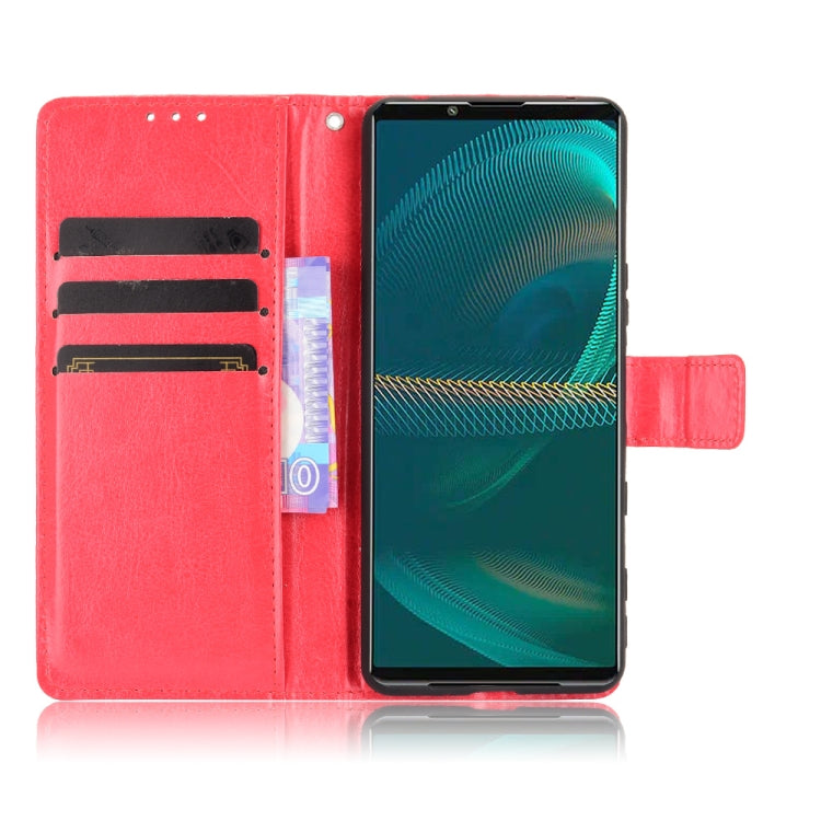 For Sony Xperia 5 III Crazy Horse Texture Horizontal Flip Leather Case with Holder & Card Slots & Lanyard