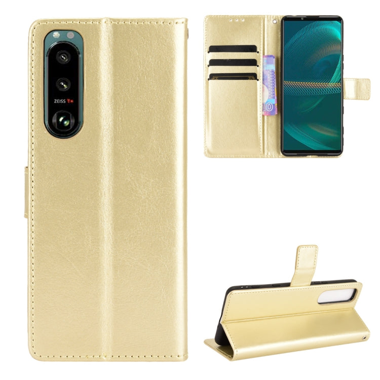 For Sony Xperia 5 III Crazy Horse Texture Horizontal Flip Leather Case with Holder & Card Slots & Lanyard