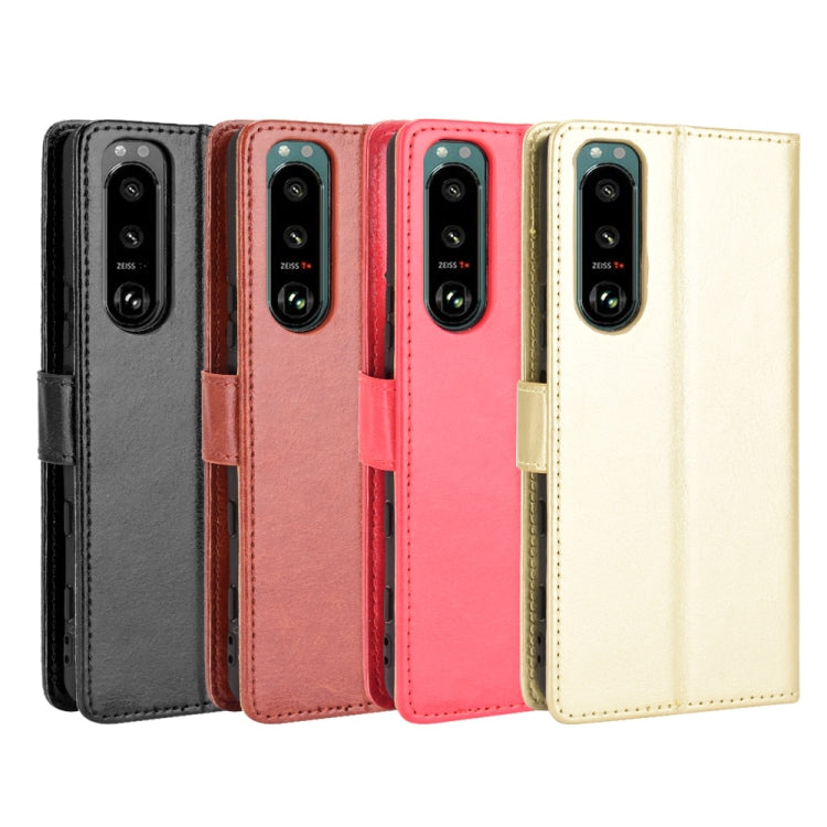 For Sony Xperia 5 III Crazy Horse Texture Horizontal Flip Leather Case with Holder & Card Slots & Lanyard