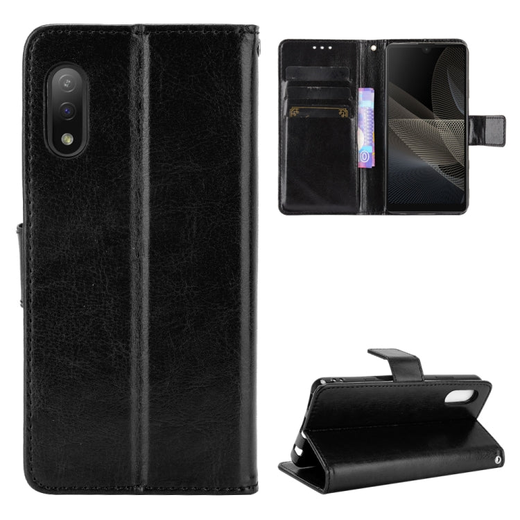 For Sony Xperia Ace II Crazy Horse Texture Horizontal Flip Leather Case with Holder & Card Slots & Lanyard