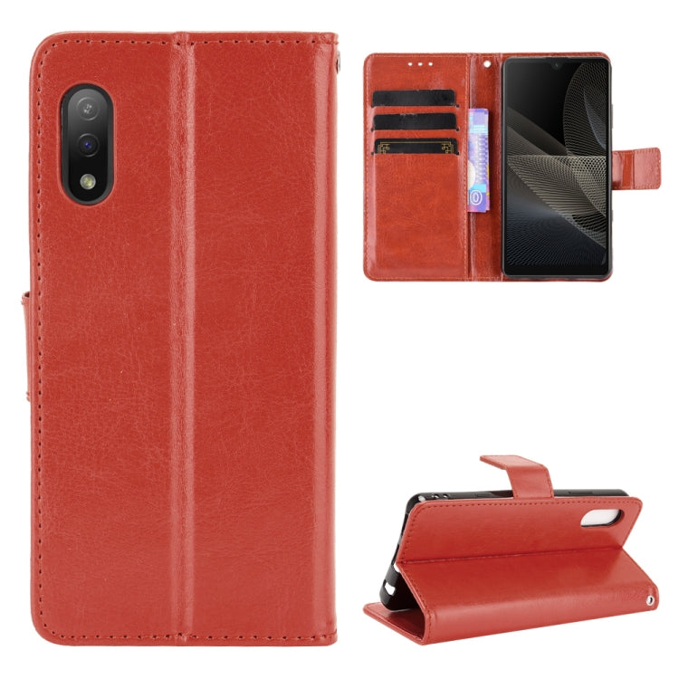 For Sony Xperia Ace II Crazy Horse Texture Horizontal Flip Leather Case with Holder & Card Slots & Lanyard