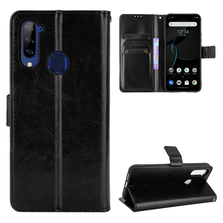 For ZTE Libero 5G Crazy Horse Texture Horizontal Flip Leather Case with Holder & Card Slots & Lanyard