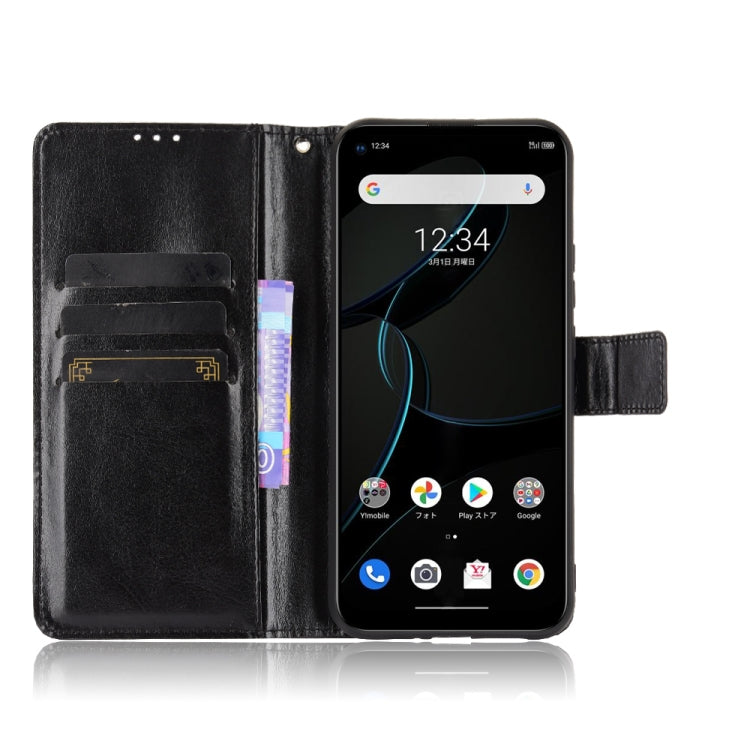 For ZTE Libero 5G Crazy Horse Texture Horizontal Flip Leather Case with Holder & Card Slots & Lanyard