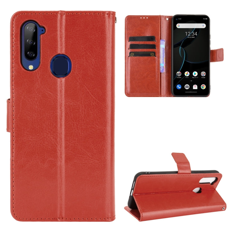 For ZTE Libero 5G Crazy Horse Texture Horizontal Flip Leather Case with Holder & Card Slots & Lanyard