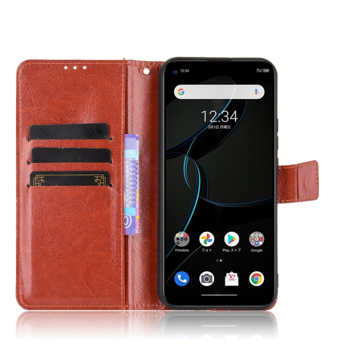 For ZTE Libero 5G Crazy Horse Texture Horizontal Flip Leather Case with Holder & Card Slots & Lanyard