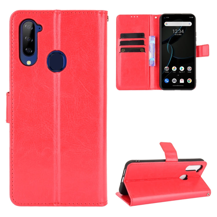 For ZTE Libero 5G Crazy Horse Texture Horizontal Flip Leather Case with Holder & Card Slots & Lanyard