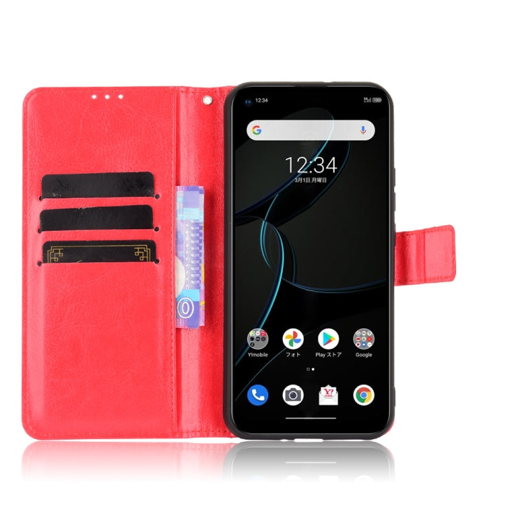 For ZTE Libero 5G Crazy Horse Texture Horizontal Flip Leather Case with Holder & Card Slots & Lanyard