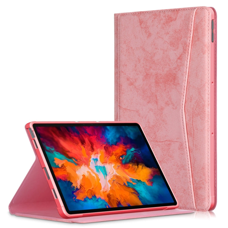 For Lenovo Tab P11 Pro TB-J716F / J706F Marble Cloth Texture TPU Horizontal Flip Leather Case with Holder & Sleep / Wake-up Function