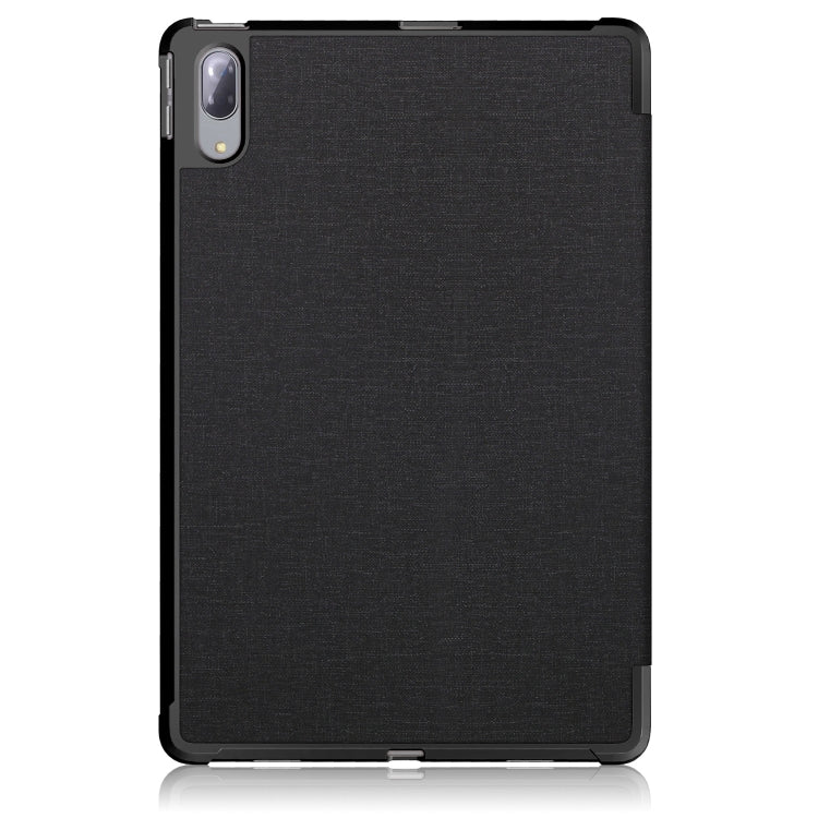 For Lenovo Tab P11 Pro TB-J716F /J706F Cloth Texture PU + TPU Horizontal Flip Leather Case with Three-folding Holder & Wake-up / Sleep Function