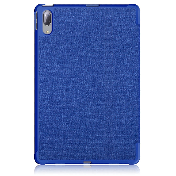 For Lenovo Tab P11 Pro TB-J716F /J706F Cloth Texture PU + TPU Horizontal Flip Leather Case with Three-folding Holder & Wake-up / Sleep Function