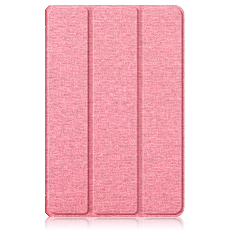 For Lenovo Tab P11 Pro TB-J716F /J706F Cloth Texture PU + TPU Horizontal Flip Leather Case with Three-folding Holder & Wake-up / Sleep Function