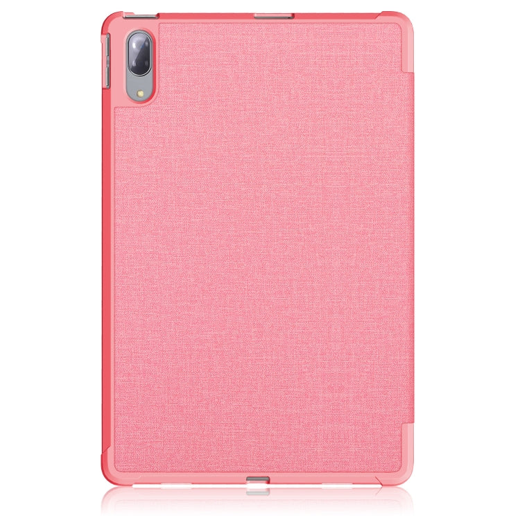 For Lenovo Tab P11 Pro TB-J716F /J706F Cloth Texture PU + TPU Horizontal Flip Leather Case with Three-folding Holder & Wake-up / Sleep Function