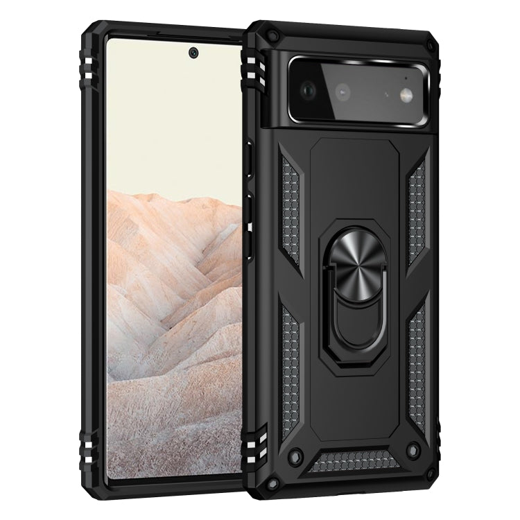 For Google Pixel 6 Shockproof TPU + PC Protective Case with 360 Degree Rotating Holder