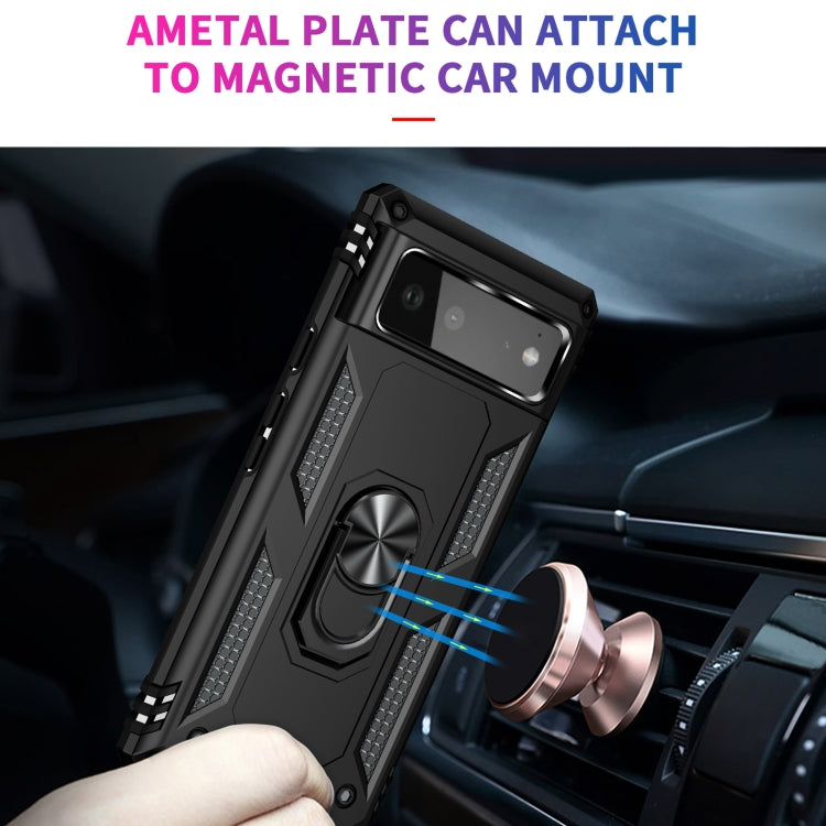 For Google Pixel 6 Shockproof TPU + PC Protective Case with 360 Degree Rotating Holder