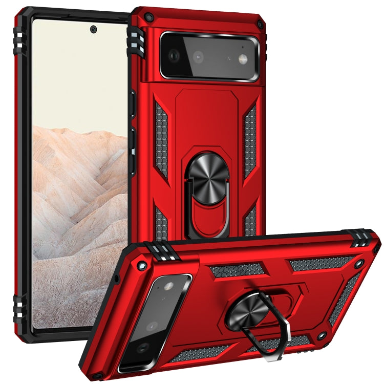 For Google Pixel 6 Shockproof TPU + PC Protective Case with 360 Degree Rotating Holder
