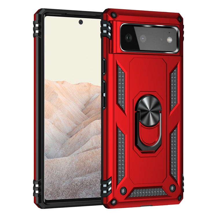 For Google Pixel 6 Shockproof TPU + PC Protective Case with 360 Degree Rotating Holder