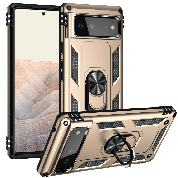For Google Pixel 6 Shockproof TPU + PC Protective Case with 360 Degree Rotating Holder