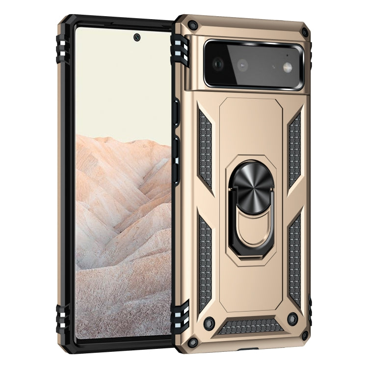 For Google Pixel 6 Shockproof TPU + PC Protective Case with 360 Degree Rotating Holder