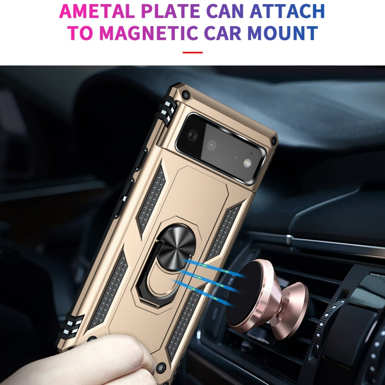 For Google Pixel 6 Shockproof TPU + PC Protective Case with 360 Degree Rotating Holder