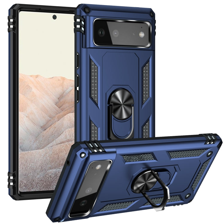 For Google Pixel 6 Shockproof TPU + PC Protective Case with 360 Degree Rotating Holder