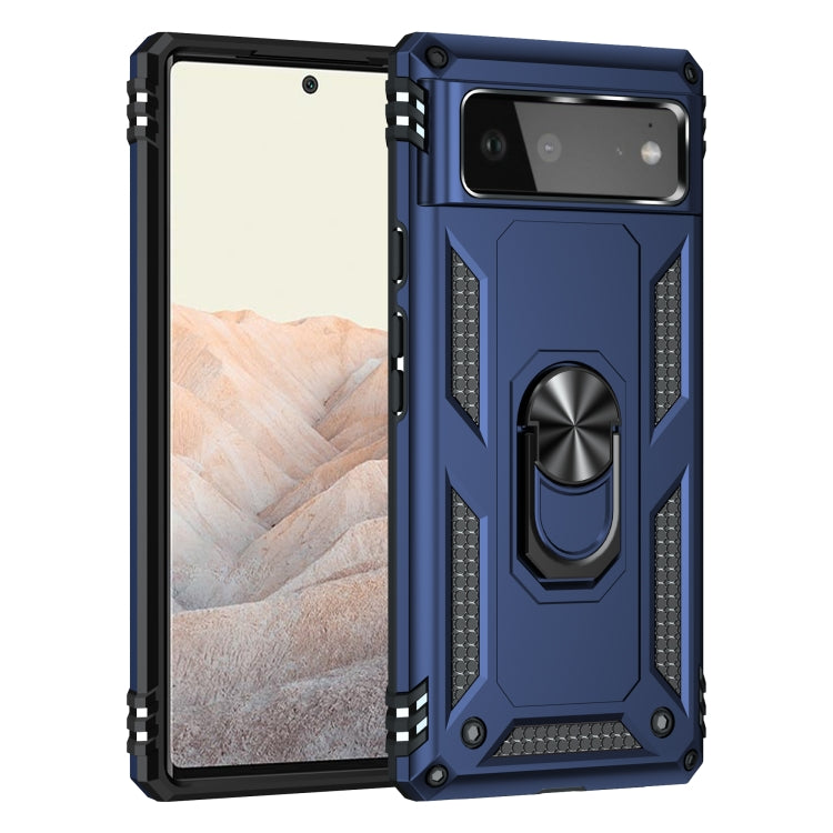 For Google Pixel 6 Shockproof TPU + PC Protective Case with 360 Degree Rotating Holder