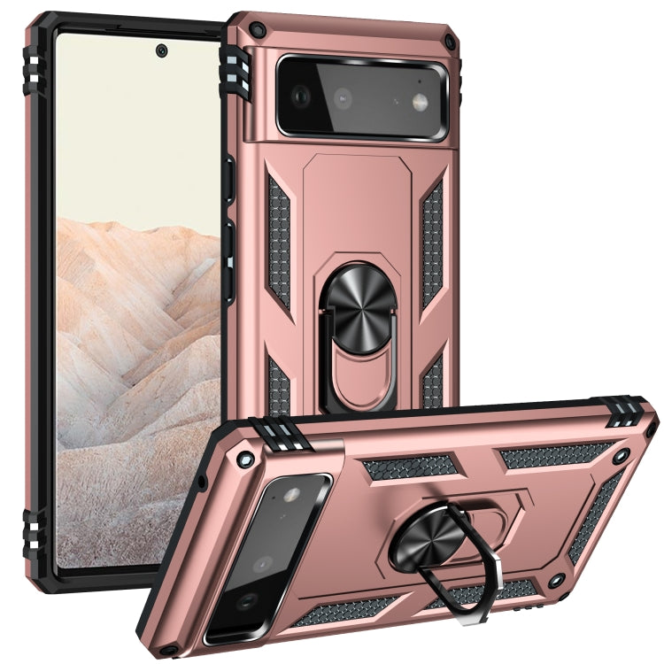 For Google Pixel 6 Shockproof TPU + PC Protective Case with 360 Degree Rotating Holder