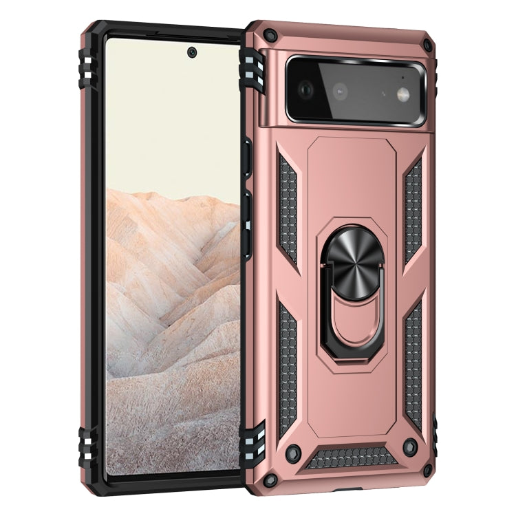 For Google Pixel 6 Shockproof TPU + PC Protective Case with 360 Degree Rotating Holder