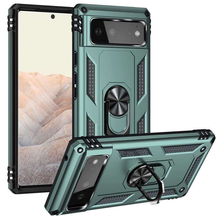 For Google Pixel 6 Shockproof TPU + PC Protective Case with 360 Degree Rotating Holder