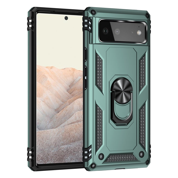 For Google Pixel 6 Shockproof TPU + PC Protective Case with 360 Degree Rotating Holder