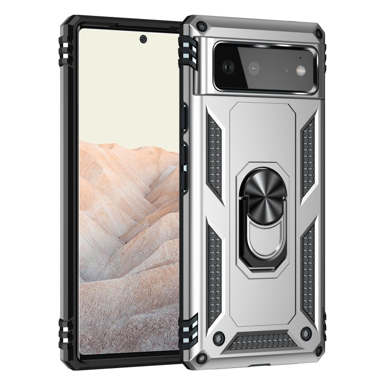 For Google Pixel 6 Shockproof TPU + PC Protective Case with 360 Degree Rotating Holder
