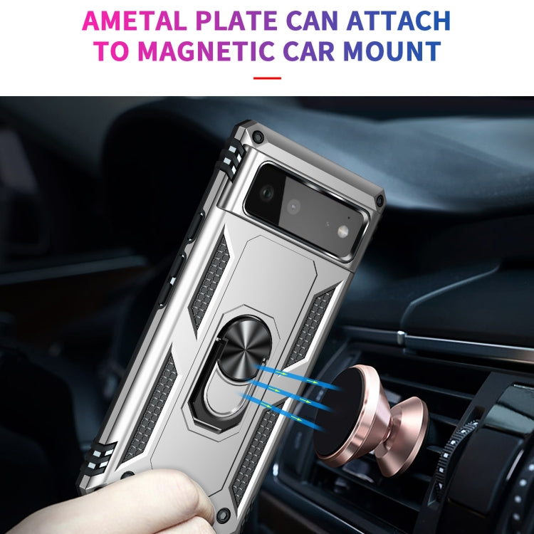 For Google Pixel 6 Shockproof TPU + PC Protective Case with 360 Degree Rotating Holder