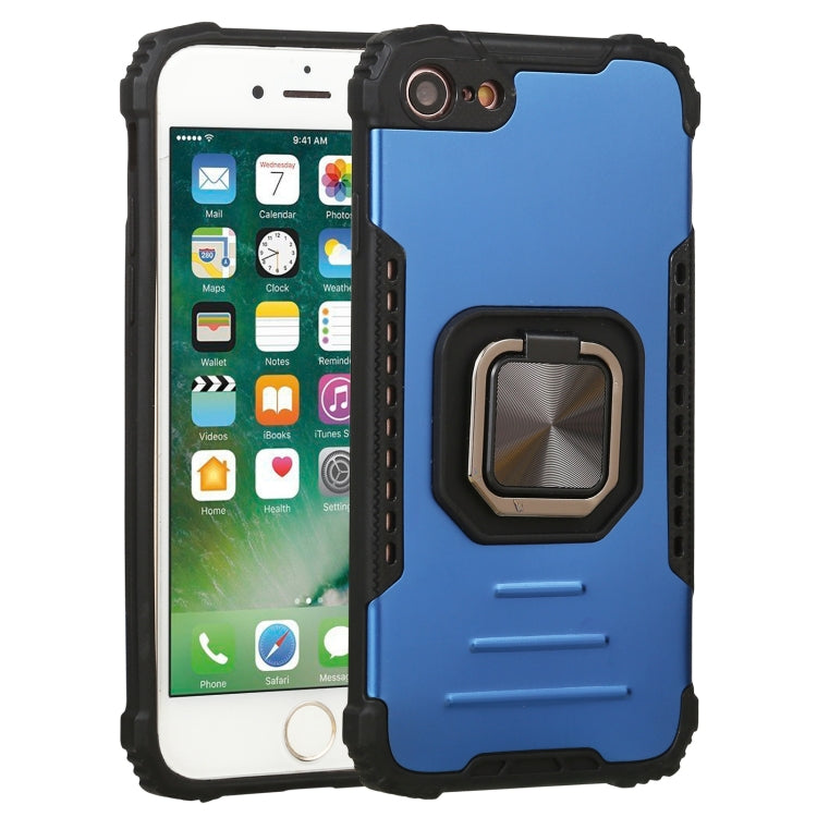 For iPhone SE 2022 / SE 2020 / 8 / 7 Fierce Warrior Series Armor All-inclusive Shockproof Aluminum Alloy + TPU Protective Case with Ring Holder