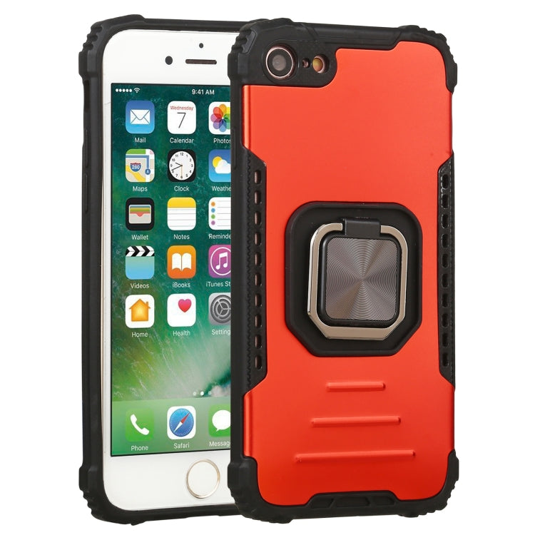 For iPhone SE 2022 / SE 2020 / 8 / 7 Fierce Warrior Series Armor All-inclusive Shockproof Aluminum Alloy + TPU Protective Case with Ring Holder